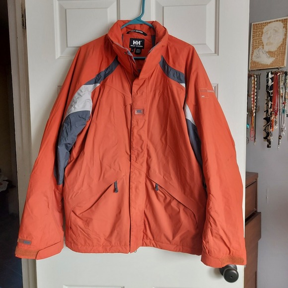 Helly Hansen Helly Tech Mens Orange Waterproof Insulated Ski Jacket Large L